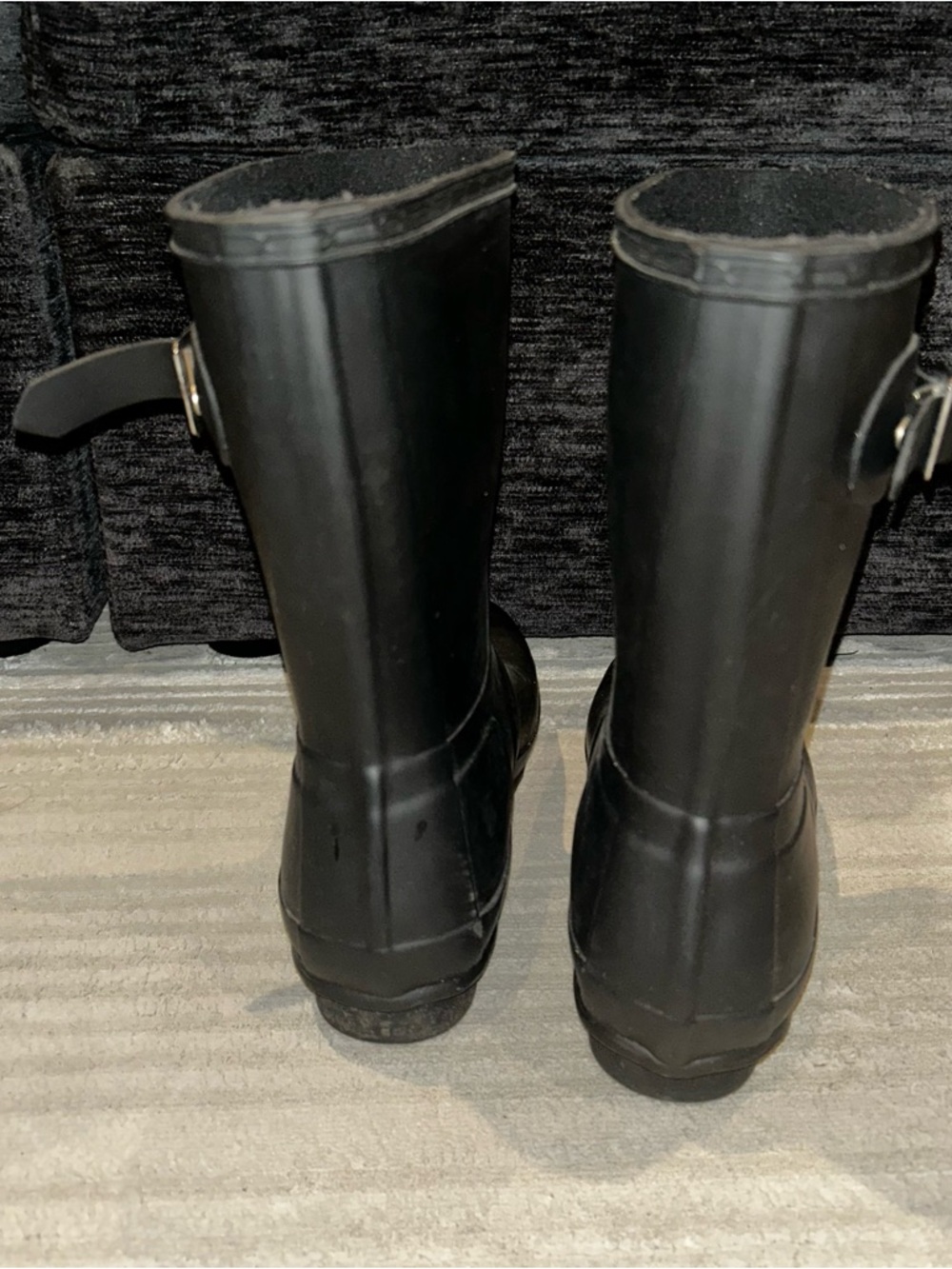 Hunter Black Mid Rain Boots with Logo - Picture 4 of 6